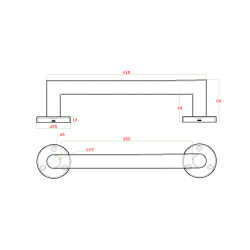 Madlo 418 x 64 x 19 mm, brúsená nerez AISI 304 Madlo 418 x 64 x 19 mm, brúsená nerez AISI 304